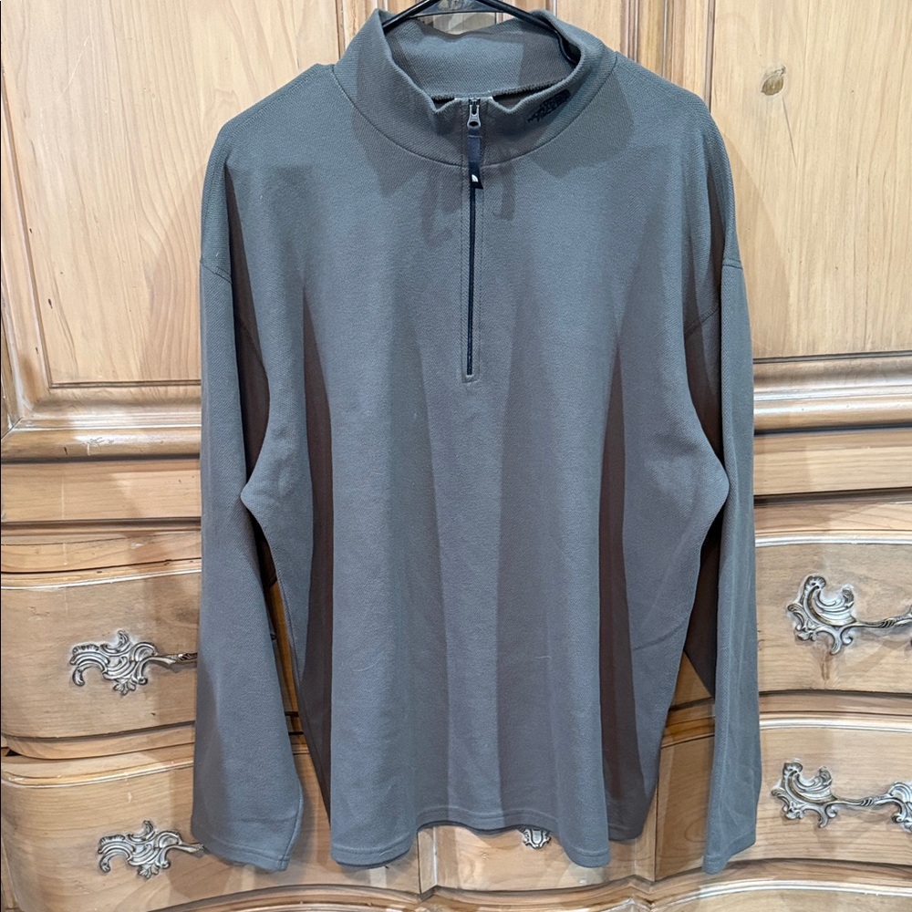 The North Face Olive Green Quarter-Zip Pullover Shirt